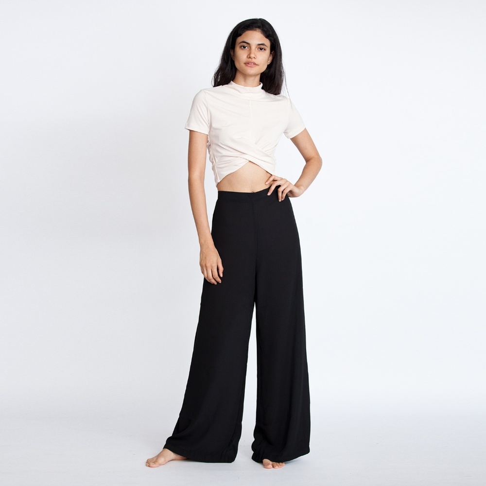 Black High Waist Sheer Trousers